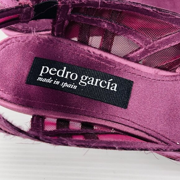 Pedro Garcia Mesh Slingback Low Pumps Women's Sz US 6 / 6.5 EU 37 Purple Magenta - Picture 6 of 13